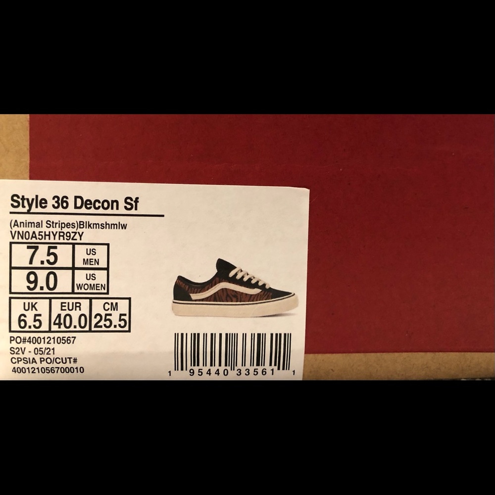 Vans Style 36 Decon Sf (Animal Stripes) “Black/Marshmallow” - Picture 10 of 11